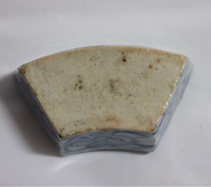 珍品　中国　清朝期　染付万年筆おきインク池　アンティーク1212