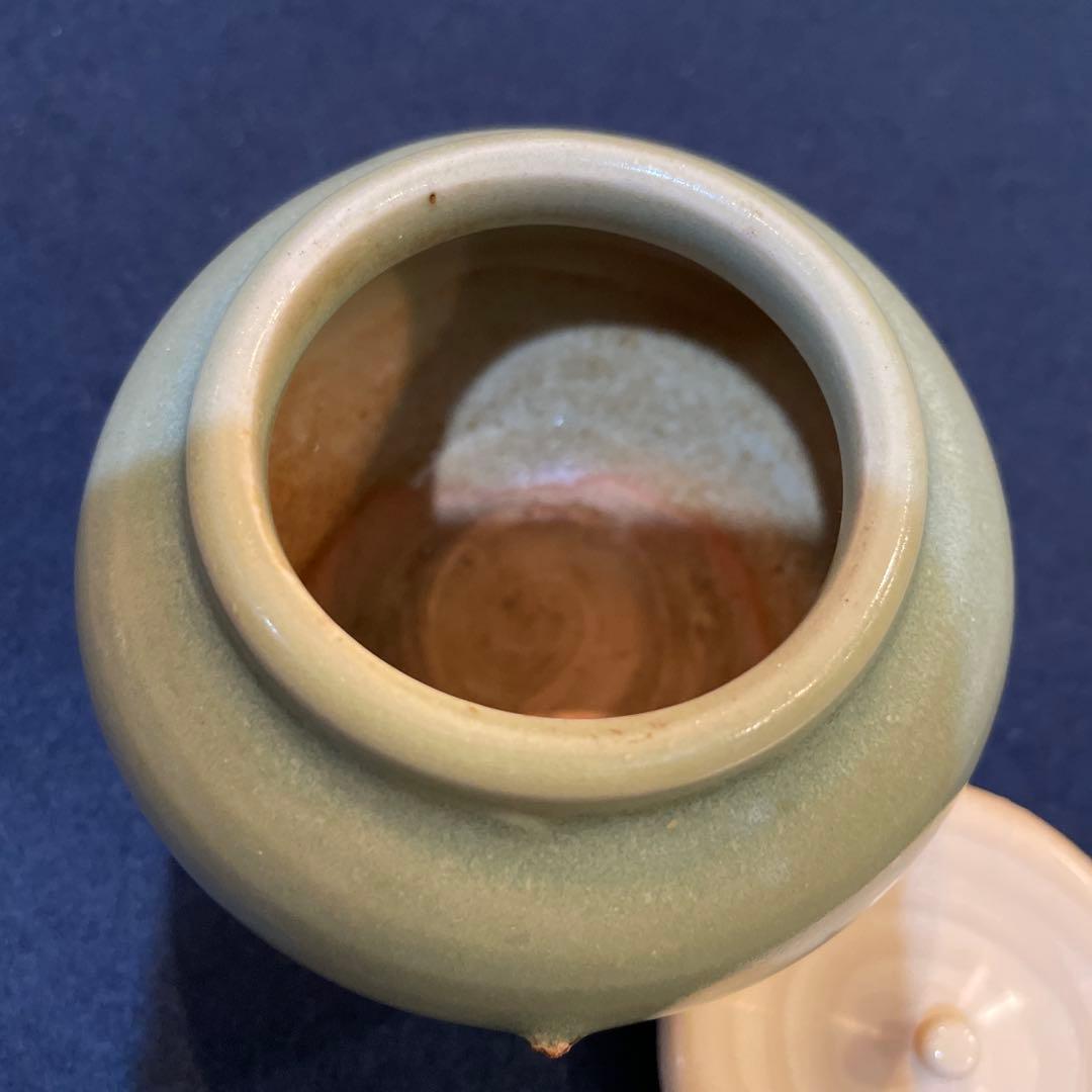 時代物「茶入」裏千家15代家元【鵬雲斎】書付の『青磁の茶入』です。