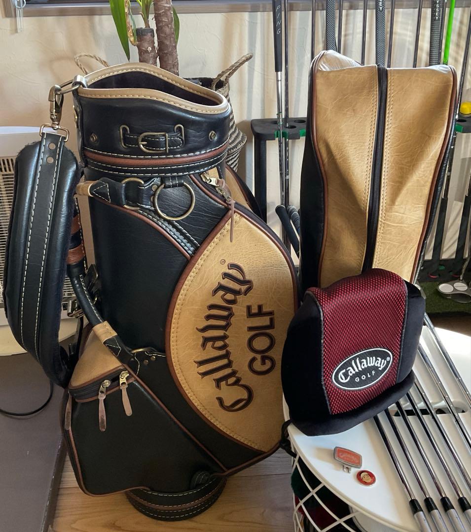 キャロウェイ キャディバッグ《8.5型》カート 3分割 ブラック レザー