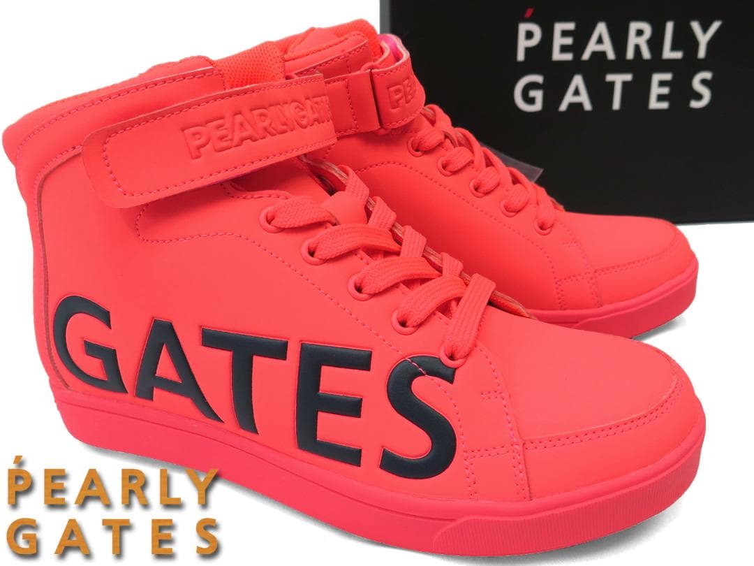 展示品●パーリーゲイツ●サイドロゴ　ミドルカット　スパイクシューズ　23.0cm