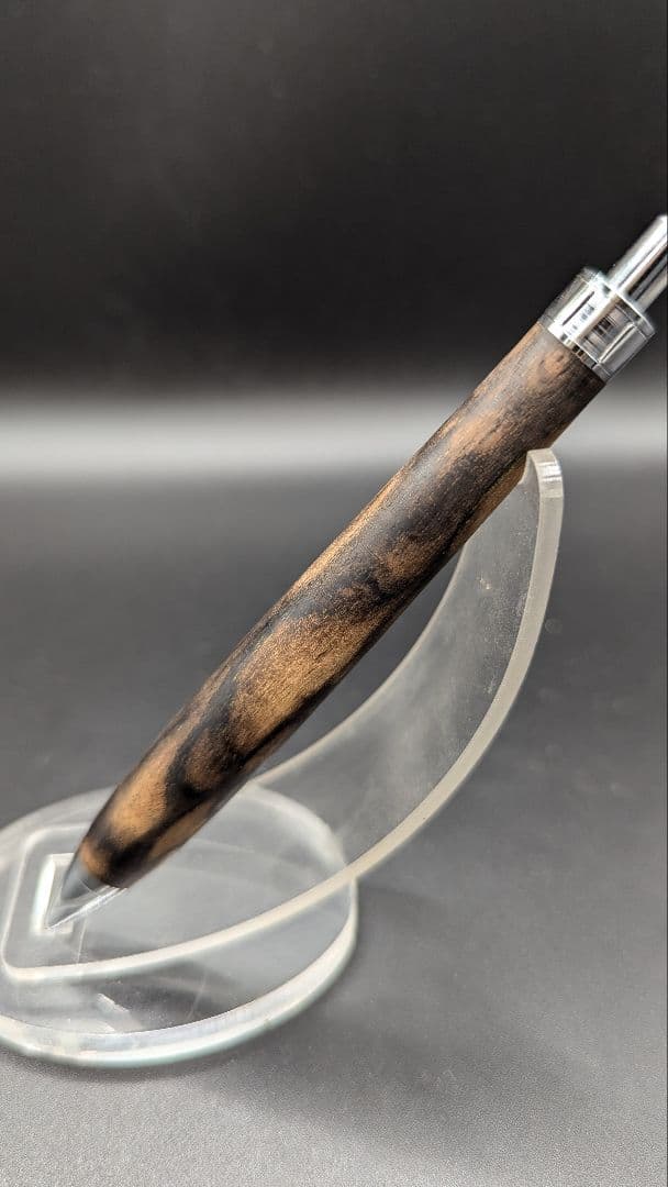 455ペン工房翌檜　極上　黒柿　孔雀杢　木軸シャーペン　ボールペン