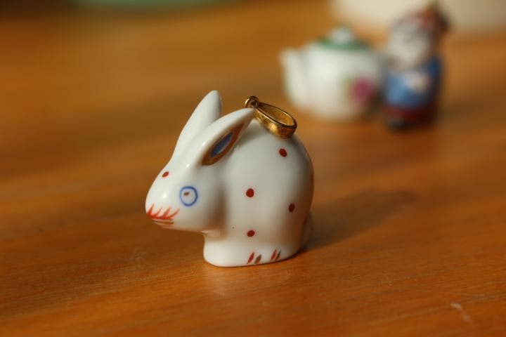 ヘレンド Herend うさぎ ラビット ハンドペイント ペンダントヘッド