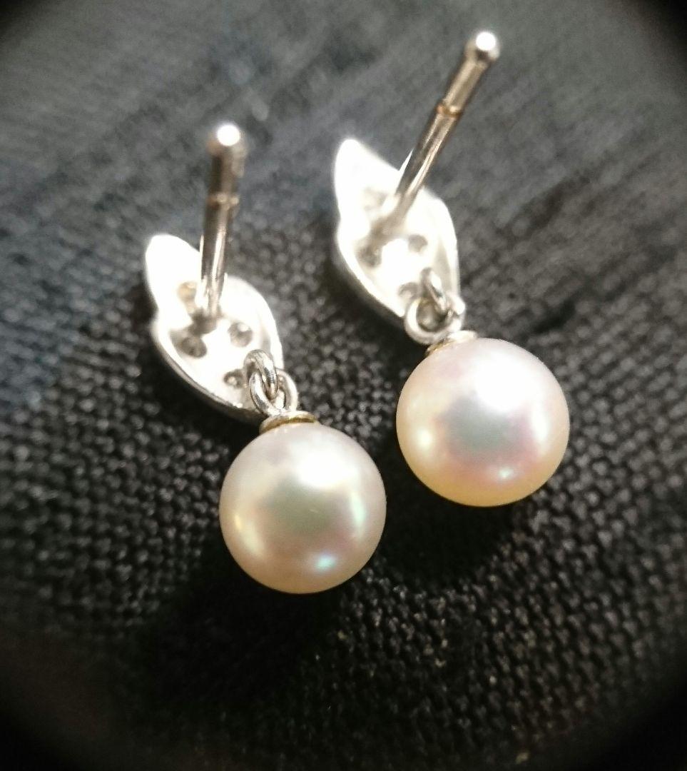 ヴィンテージ プラチナ Pt900アコヤ パールピアス ダイヤモンド