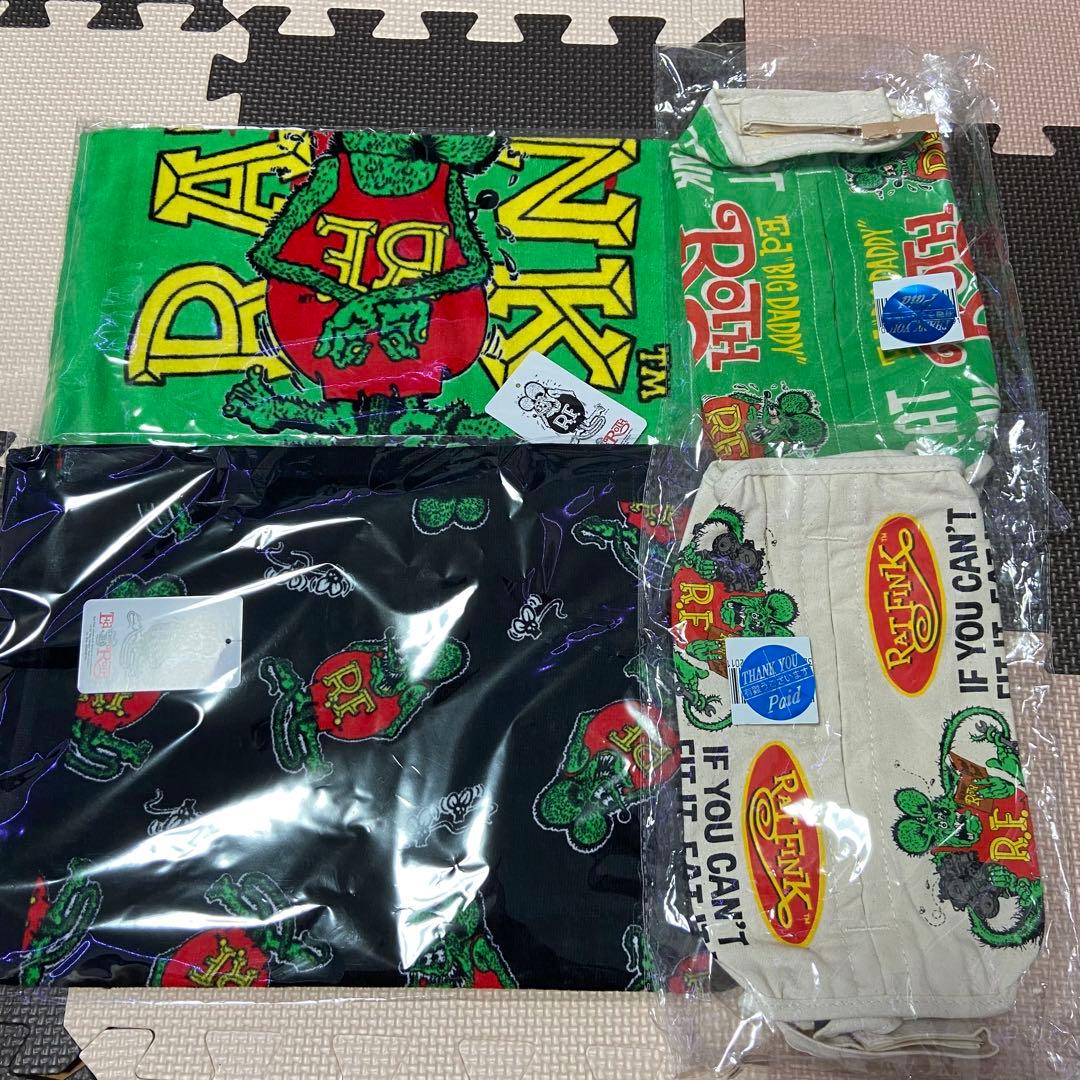 Rat Fink ラットフィンク タオル ティッカバー 4つセット