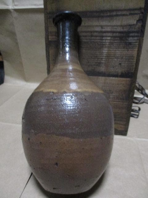 古唐津弓野二彩徳利　古箱付き　I15-3