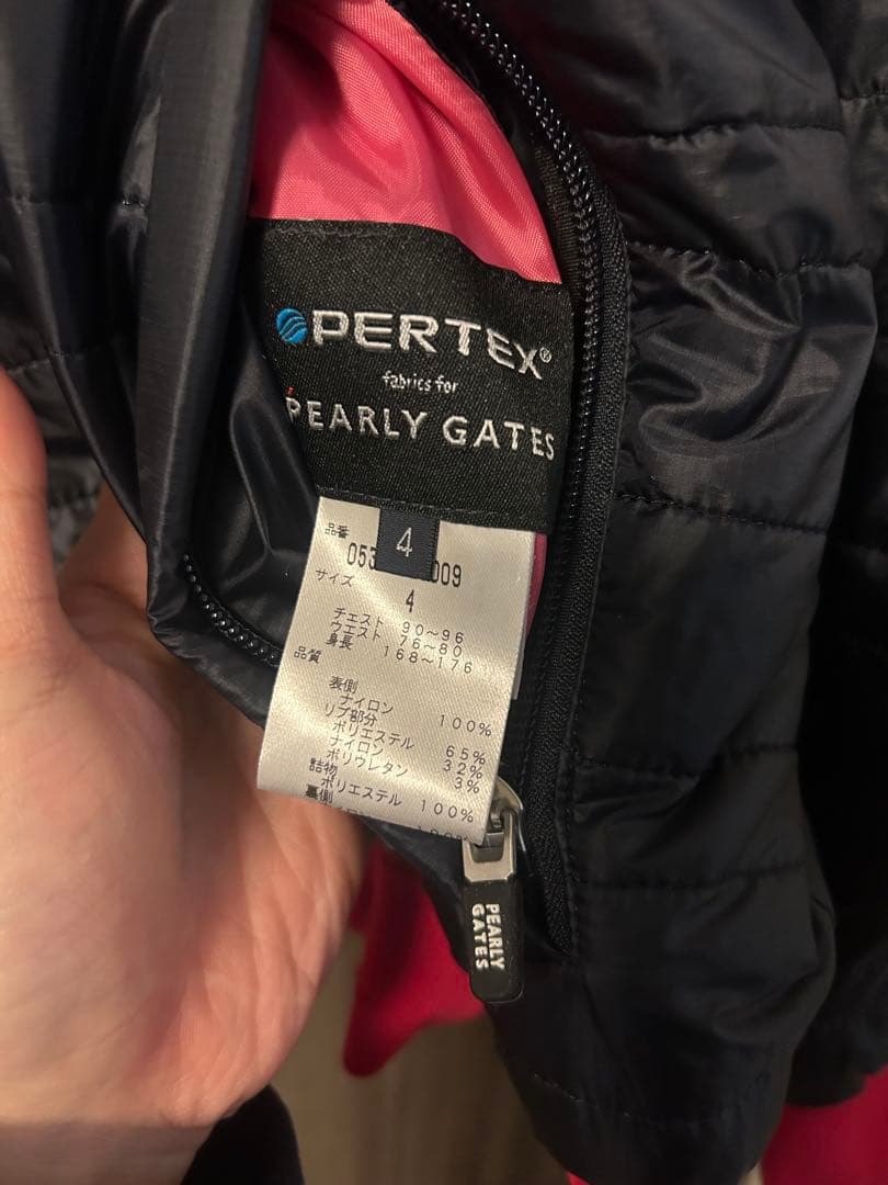 PEARLY GATES キルティングジャケット ネイビー/ピンク