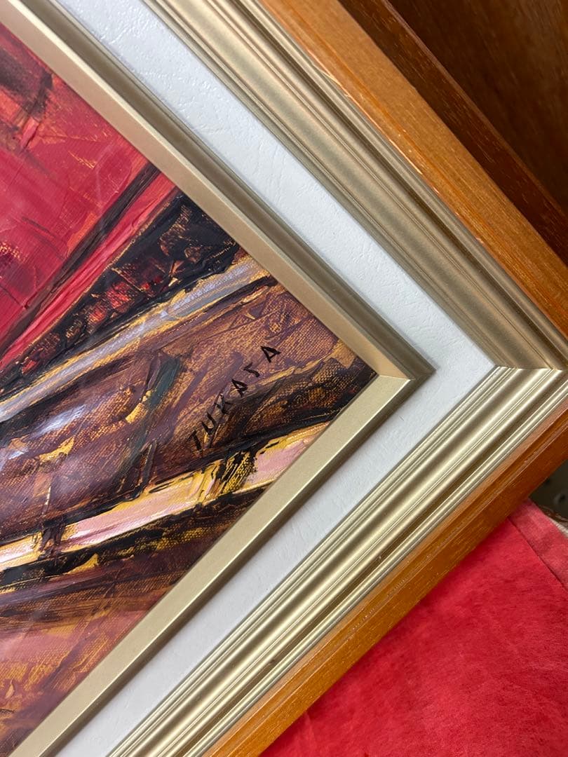 絵画　市村司　原画　直筆サイン　風景画　サンリュスチック通り　額の裏下割れあり