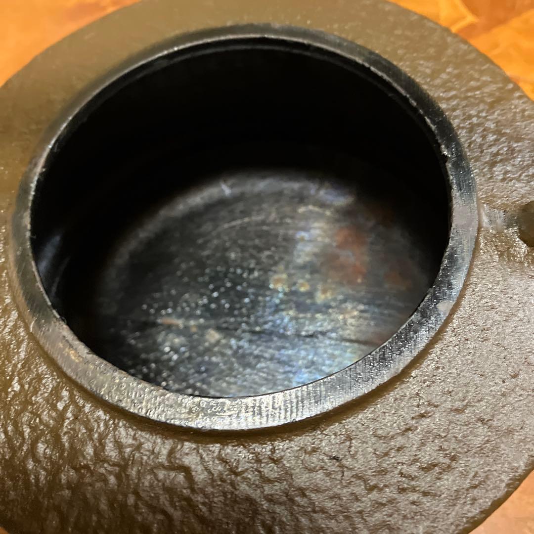 【中型】鉄瓶　南部鉄器　紅葉　チャコールブラウン　美術品　アンティーク　1.3ℓ