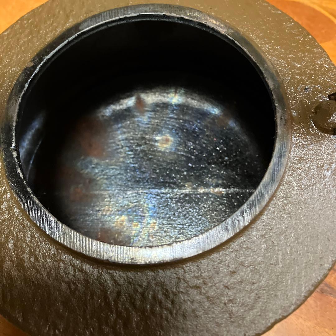 【中型】鉄瓶　南部鉄器　紅葉　チャコールブラウン　美術品　アンティーク　1.3ℓ