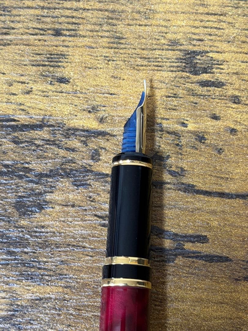 新品未使用　1996年製　初期型　グランセ　ルビーレッド　マーブル　万年筆 細字