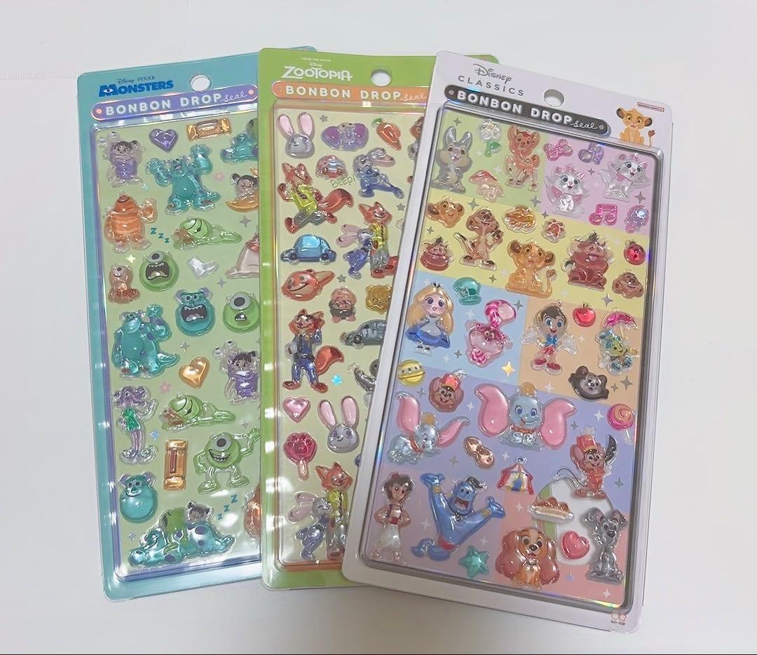 正規品 ディズニー ボンボンドロップシール まとめ売り 3枚セット