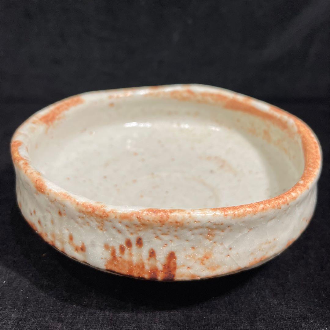 s640　水野古麦　紅志野　茶碗　共箱