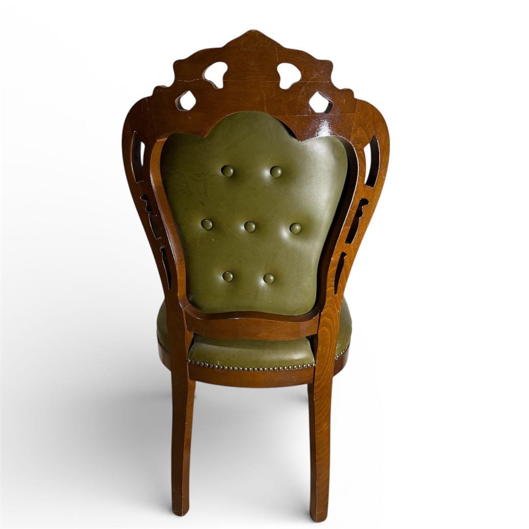 イタリアン ヴィンテージ調 ダイニングチェア レザー 猫脚 NO.2