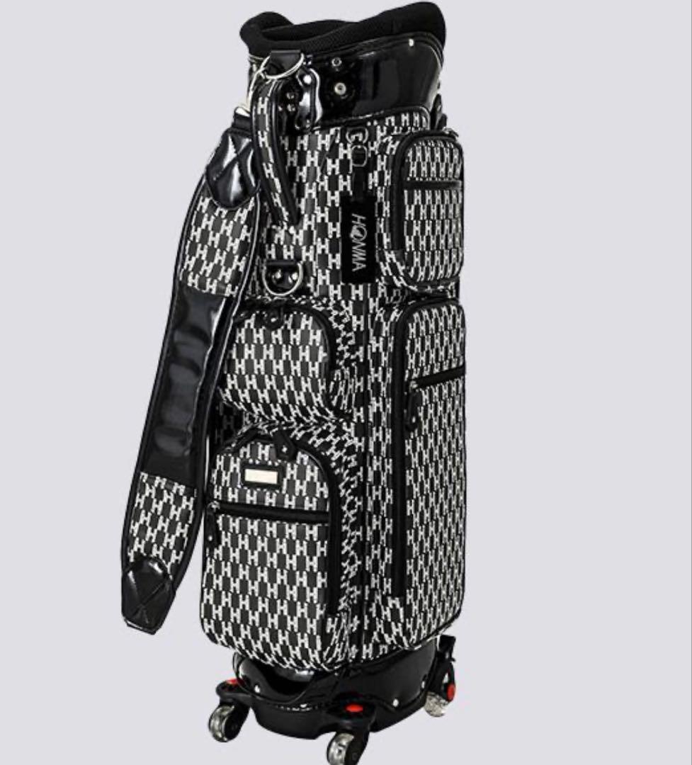 HONMA キャディバッグ キャスター付 黒×白 男女兼用