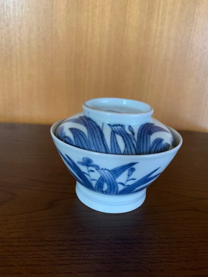 古伊万里　江戸期　藍泥　蓋付き茶碗　染付　蓋物　飯碗　節句　雛祭り　端午の節句
