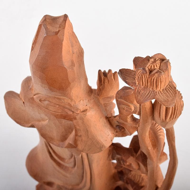 knj　仏教美術　香木　白檀彫刻　観音菩薩像　仏像　置物　V　R5122