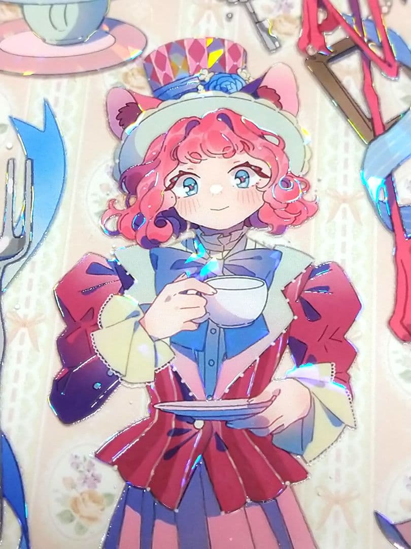 J615＃喵不思议(贝壳光)E厘米切り売り海外人物マステ女の子