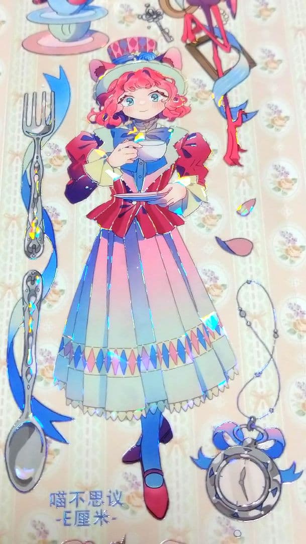 J615＃喵不思议(贝壳光)E厘米切り売り海外人物マステ女の子