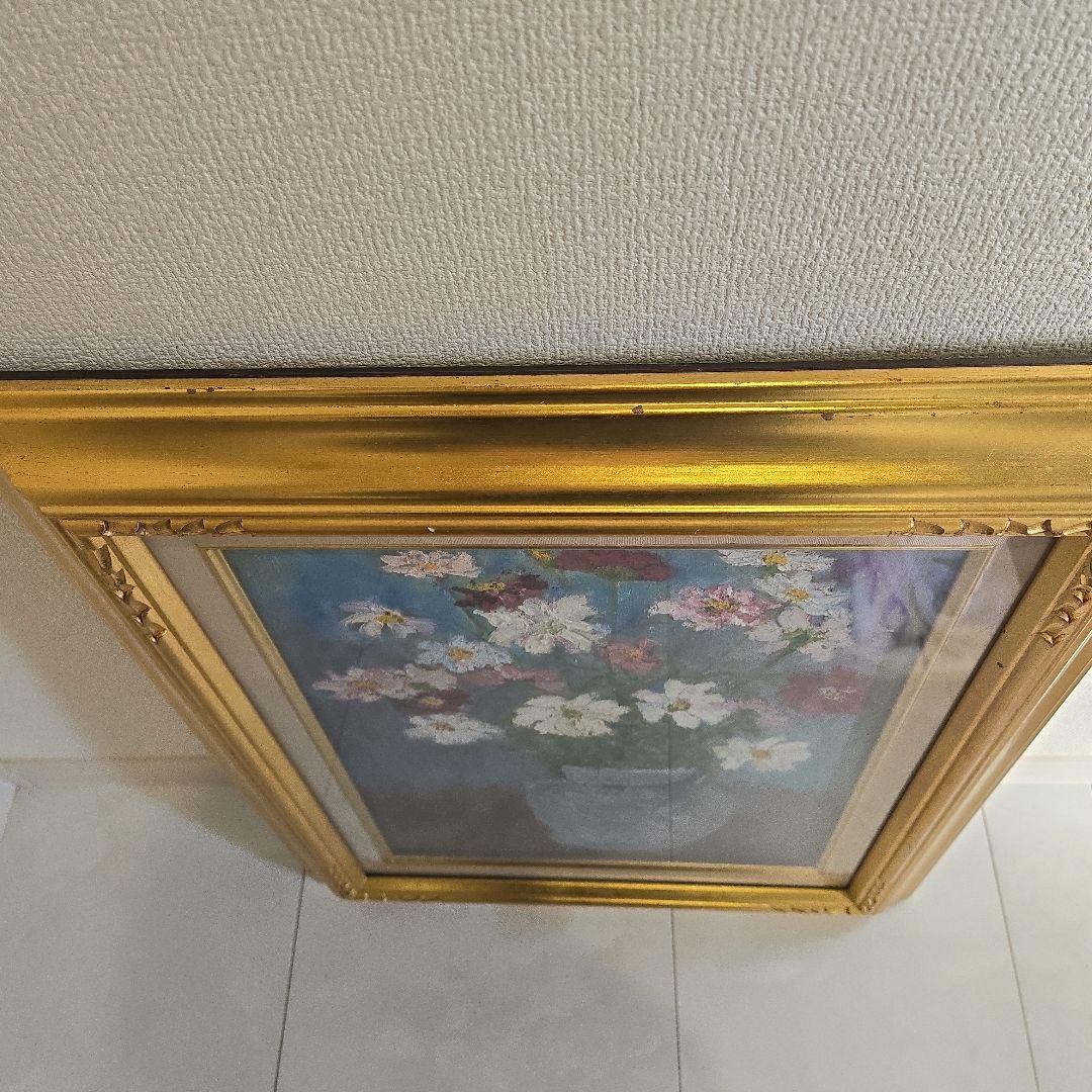 花瓶の花 油彩画 約40cm x 50cm