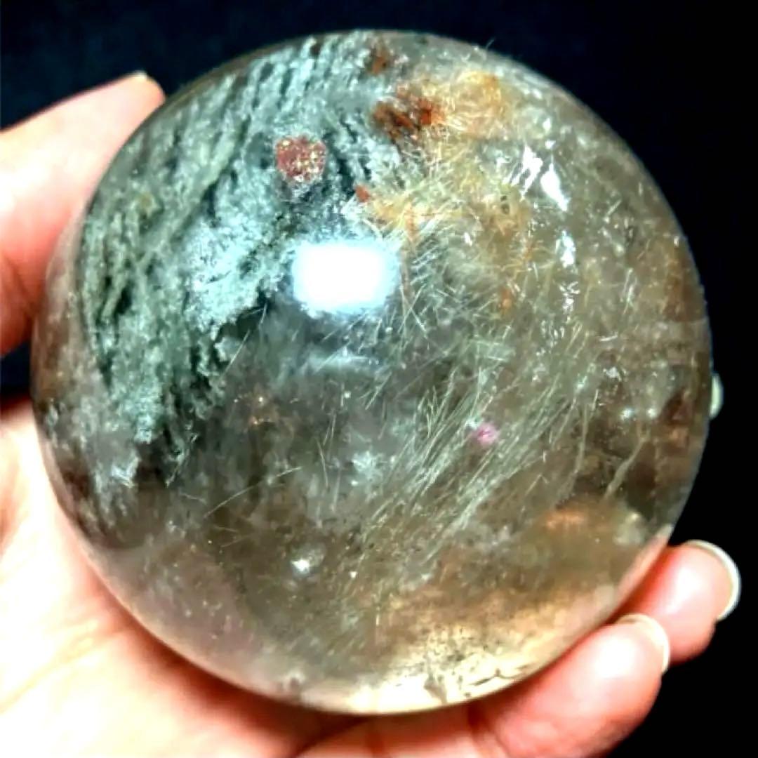 超大玉　68mm ゴールドルチルファントムクォーツ　金針水晶　パワーストーン