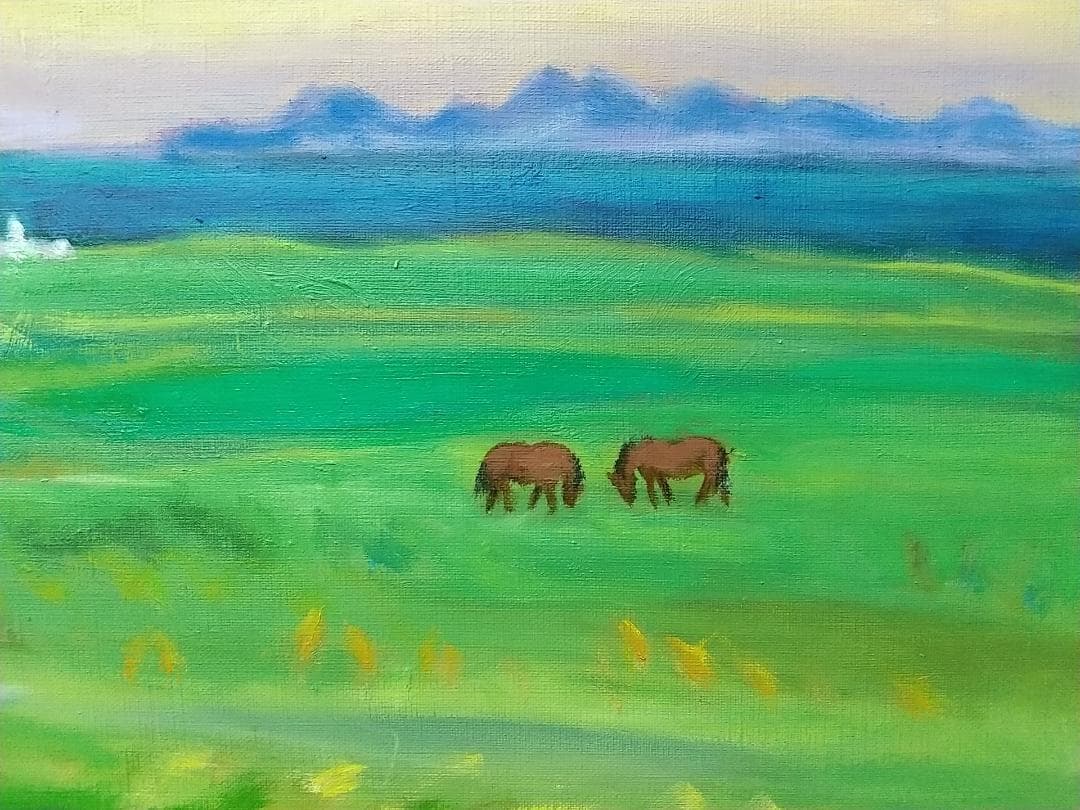 「灯台のある草原」能取岬 P8 絵画