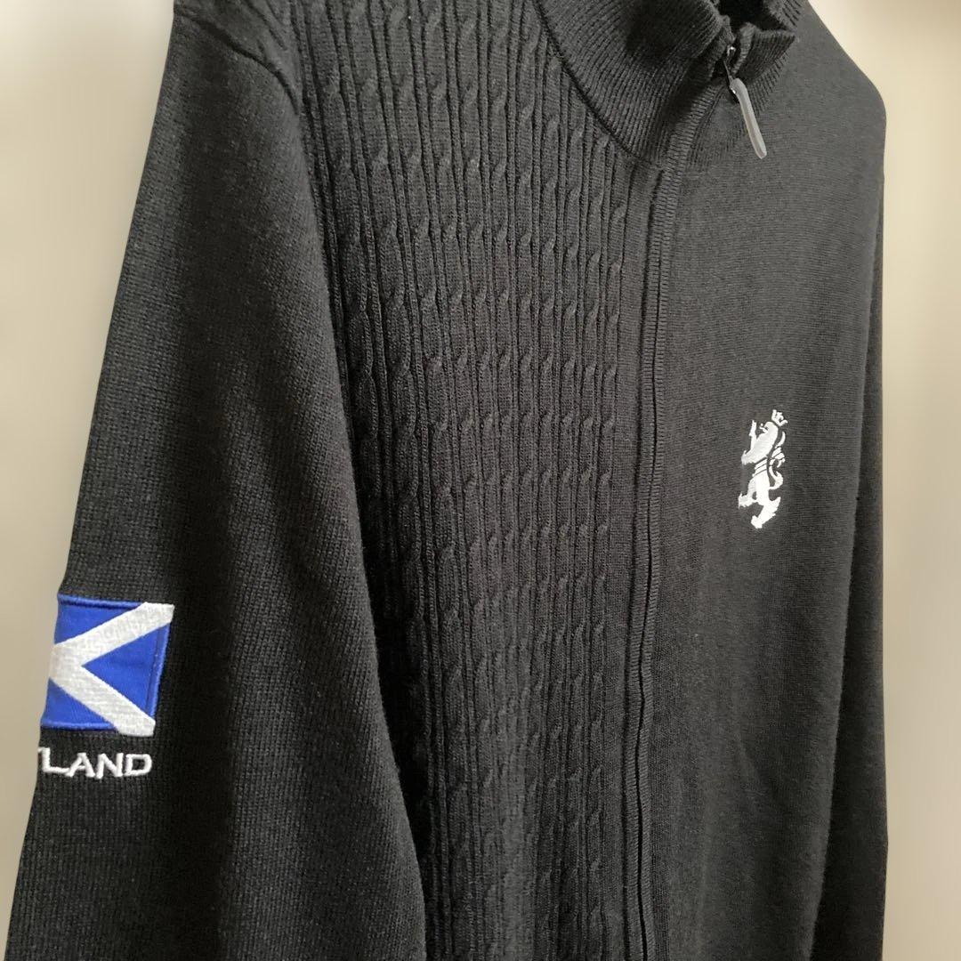 【新品】Admiral ゴルフメンズジップアップセーター ブラック Lサイズ防寒