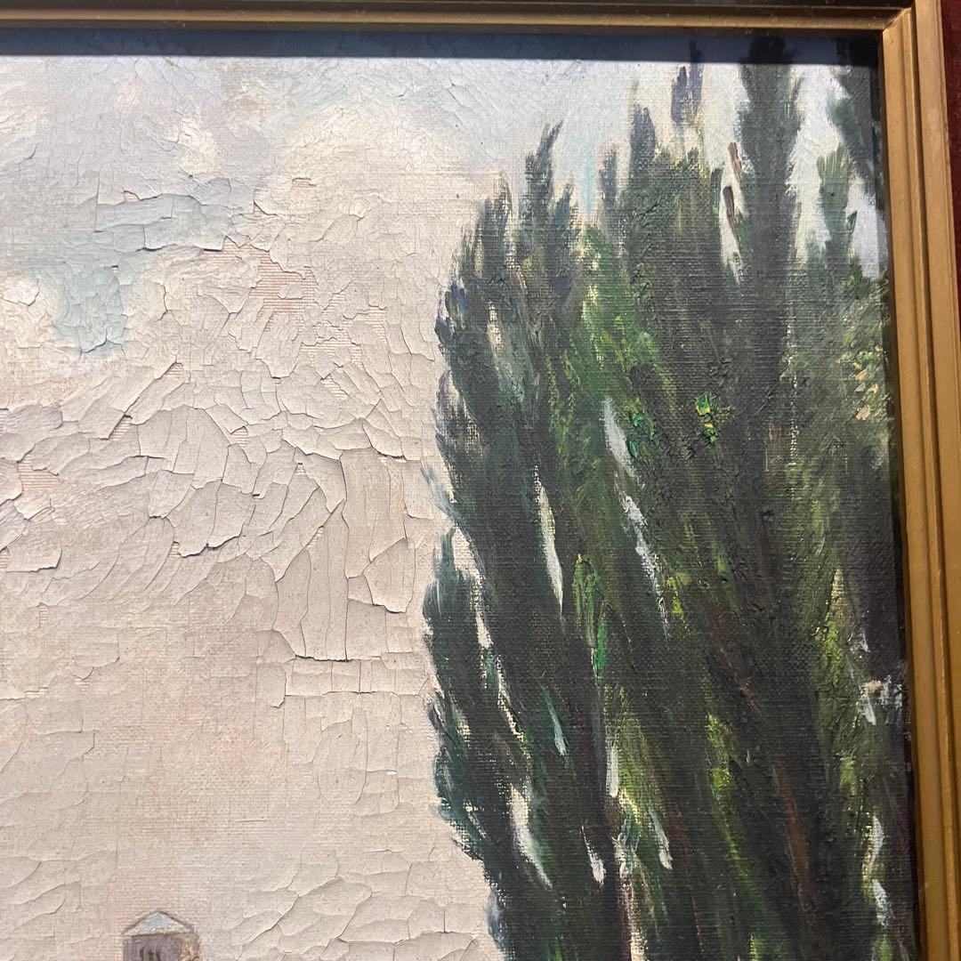 真作　北大農学部とポプラ並木　鶴丸昭彦　直筆サイン