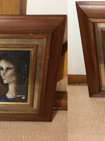 ○中村直人 「リラ」 肉筆 ガッシュ 直筆サイン/裏書 絵画 藤田嗣治 親交