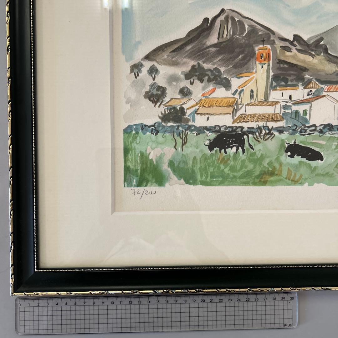 イヴ・ブライエ　リトグラフ　牛達の村