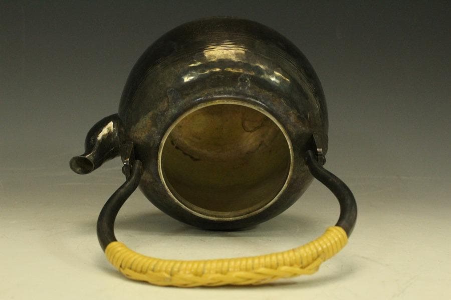 茶道具 昭和レトロ 秀峰堂 いぶし銀 急須 薬缶 湯沸し 890