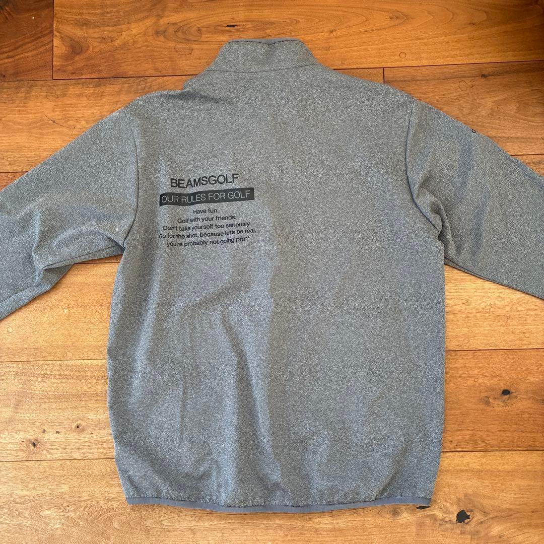 美品BEAMS GOLF フルジップ ジャケット L グレー 防寒 ゴルフウェア