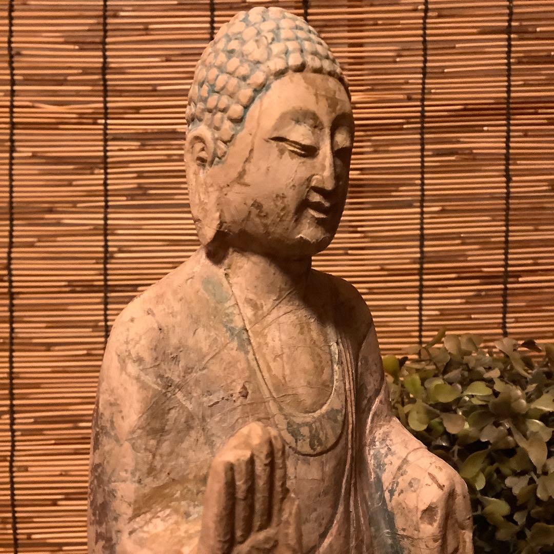 マツ様keep北魏「石仏阿弥陀如来」南北朝時代・北斎・北魏様式・大乗仏教寺院放出