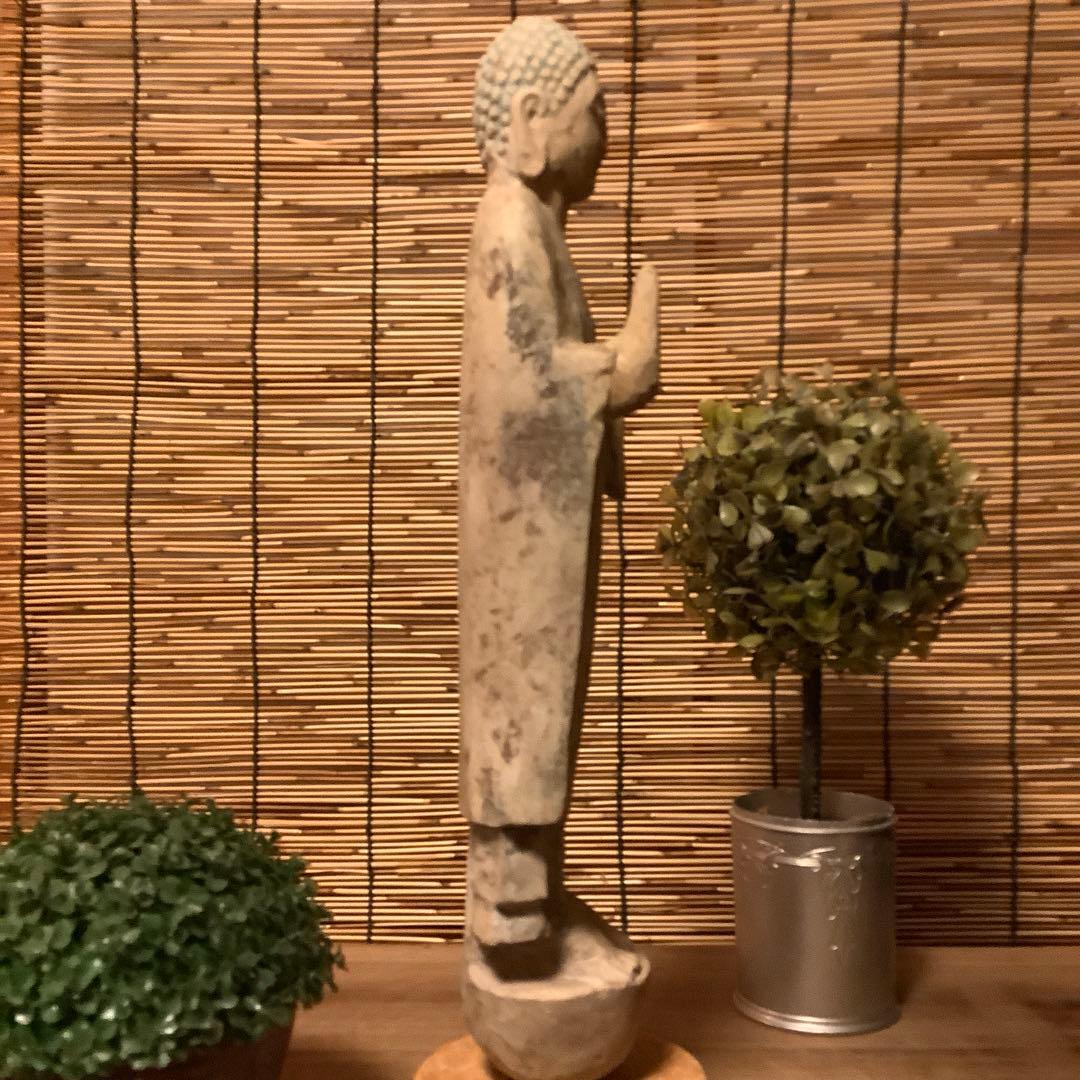 マツ様keep北魏「石仏阿弥陀如来」南北朝時代・北斎・北魏様式・大乗仏教寺院放出