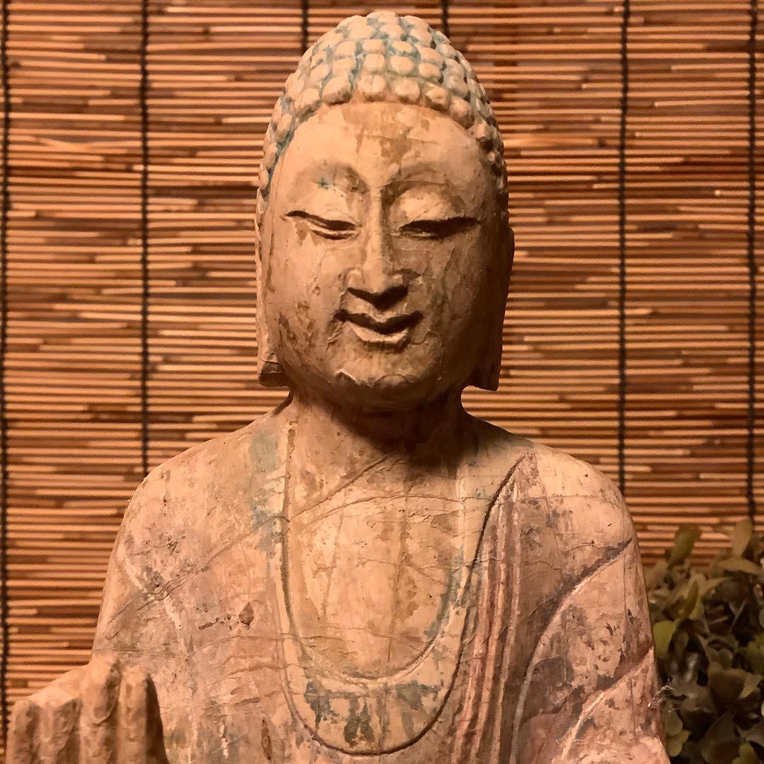 マツ様keep北魏「石仏阿弥陀如来」南北朝時代・北斎・北魏様式・大乗仏教寺院放出