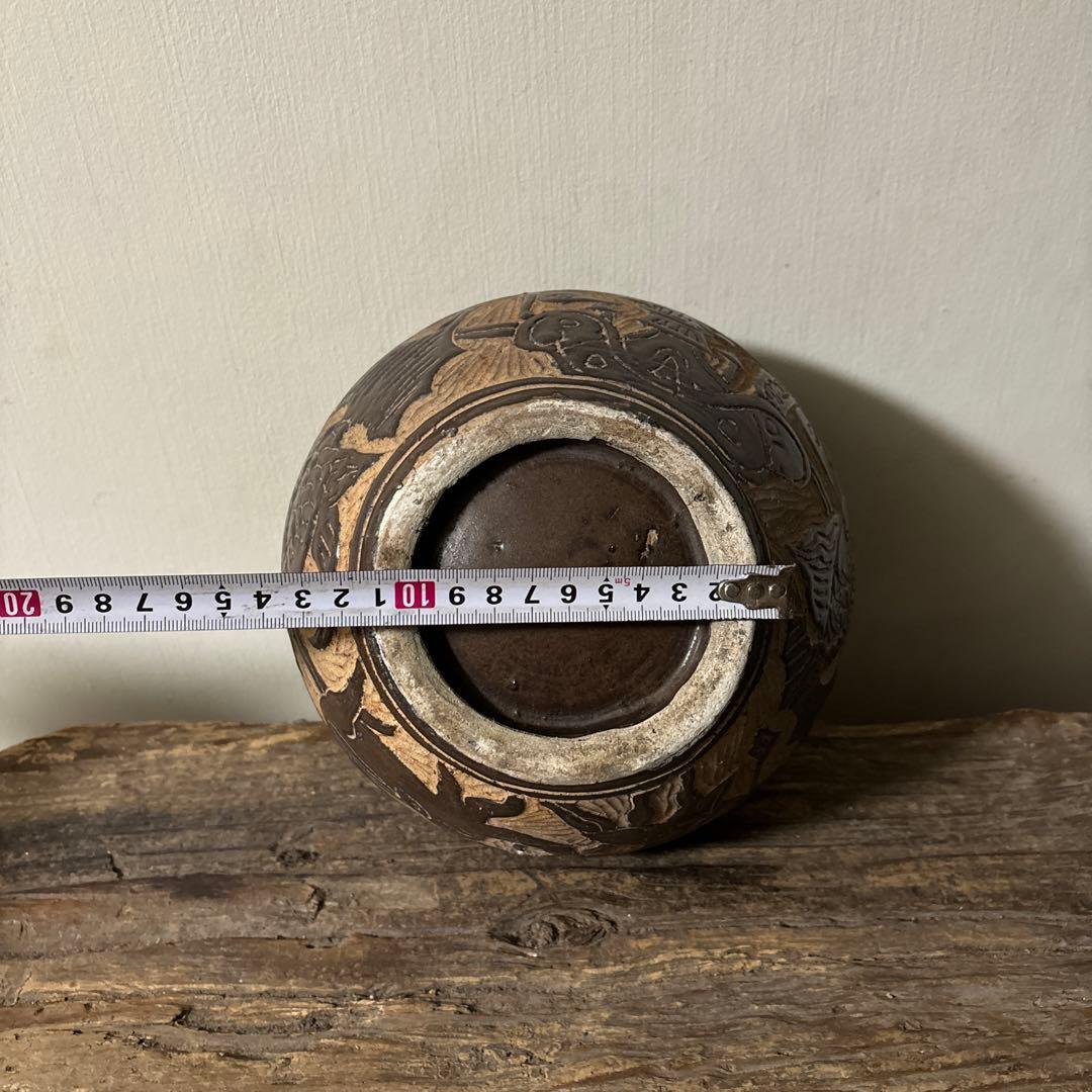 琉球古典焼　壺　古民芸.やちむん.壺屋焼.古道具.骨董品.アンティーク　検:李朝