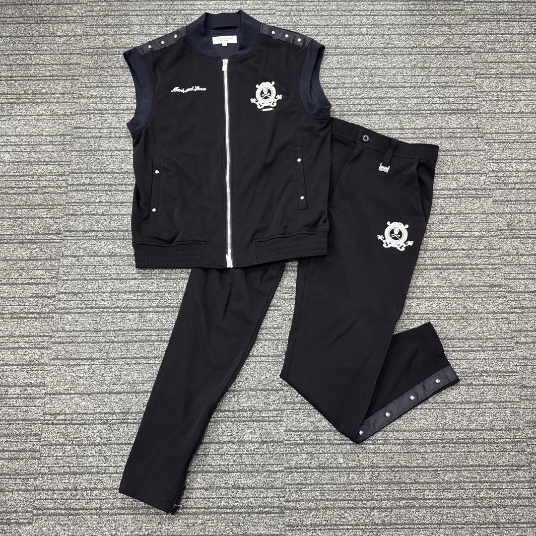 マークアンドロナ　上下セット　ベスト　スタッズ　黒