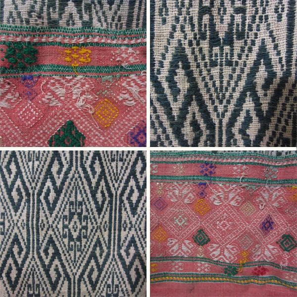 ★ラオスの浮き織り　ブランケット　70～80年前の古布　2　アンティーク