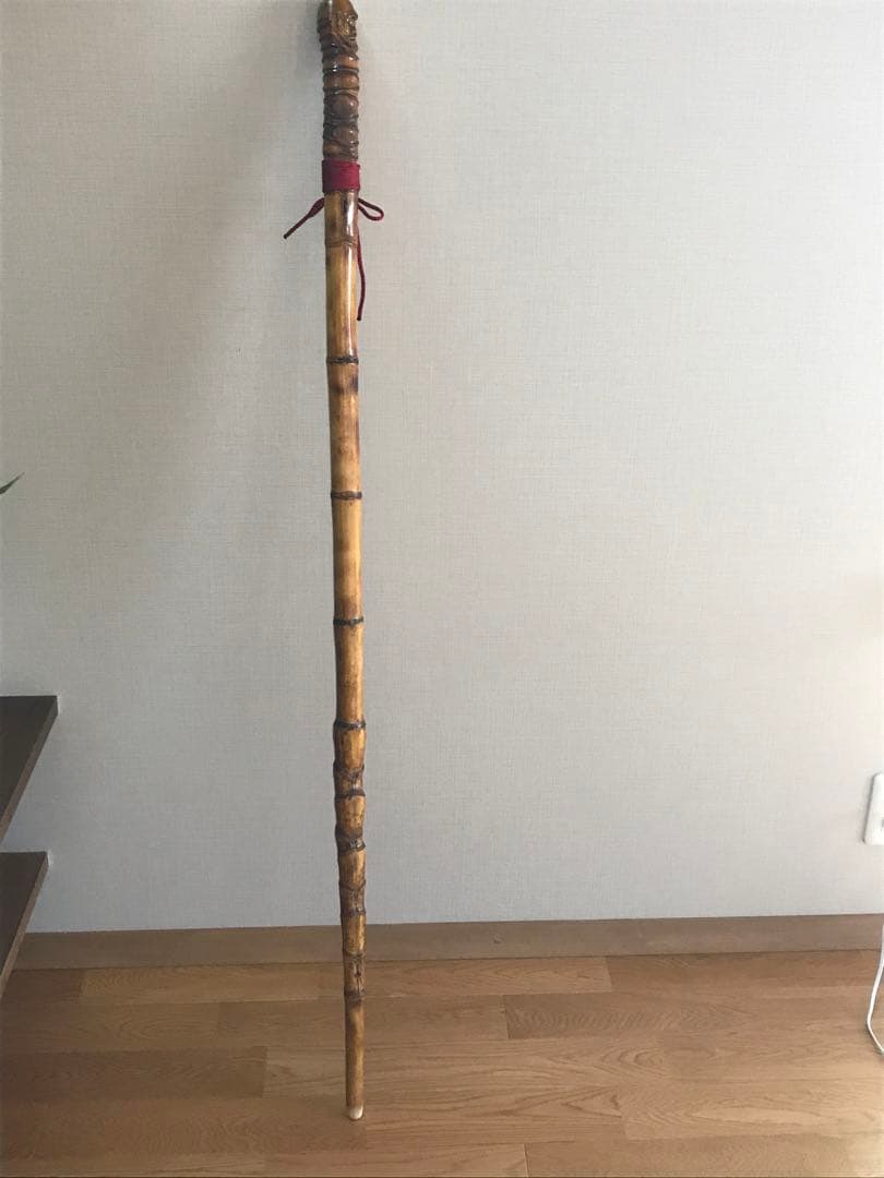 ★達磨の杖★縁起物★珍しい竹★全て手彫り★世界に一つ★
