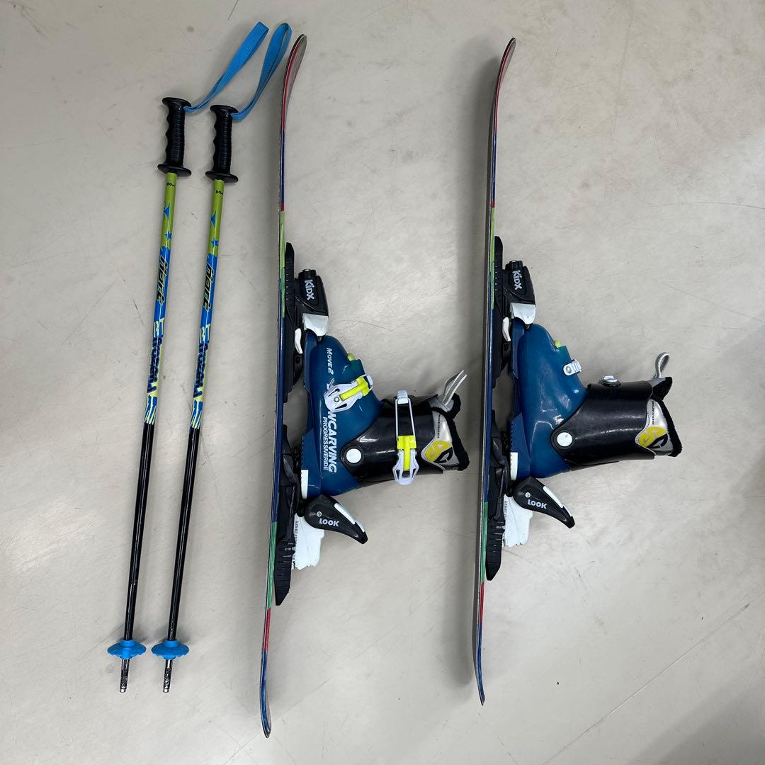 キッズスキー板96/ブーツ19/ストックのセット