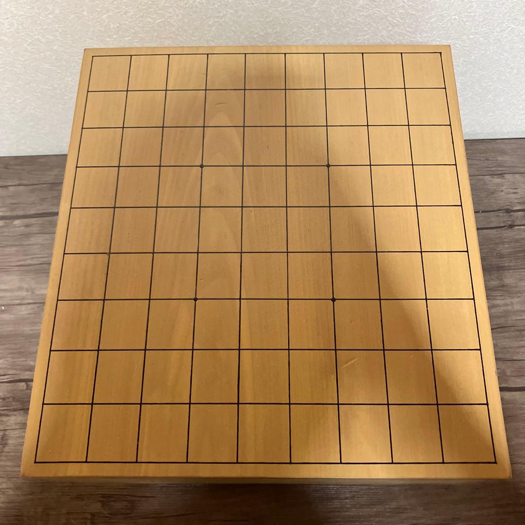 天然木　将棋盤 　脚付き　足つき　へそあり　囲碁　将棋