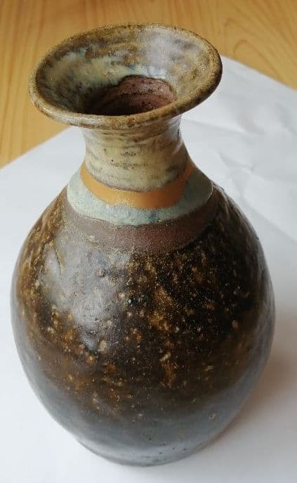 古唐津　朝鮮唐津徳利(首継)
