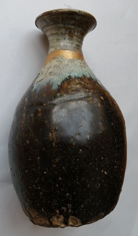 古唐津　朝鮮唐津徳利(首継)