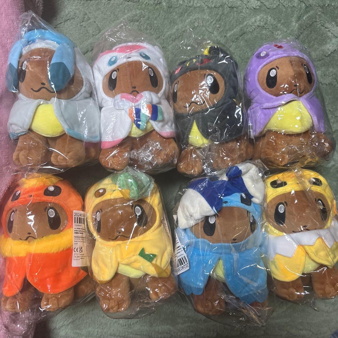 Sポケモンぬいぐるみ ポンチョを着たイーブイ ８体セットフルコンプ