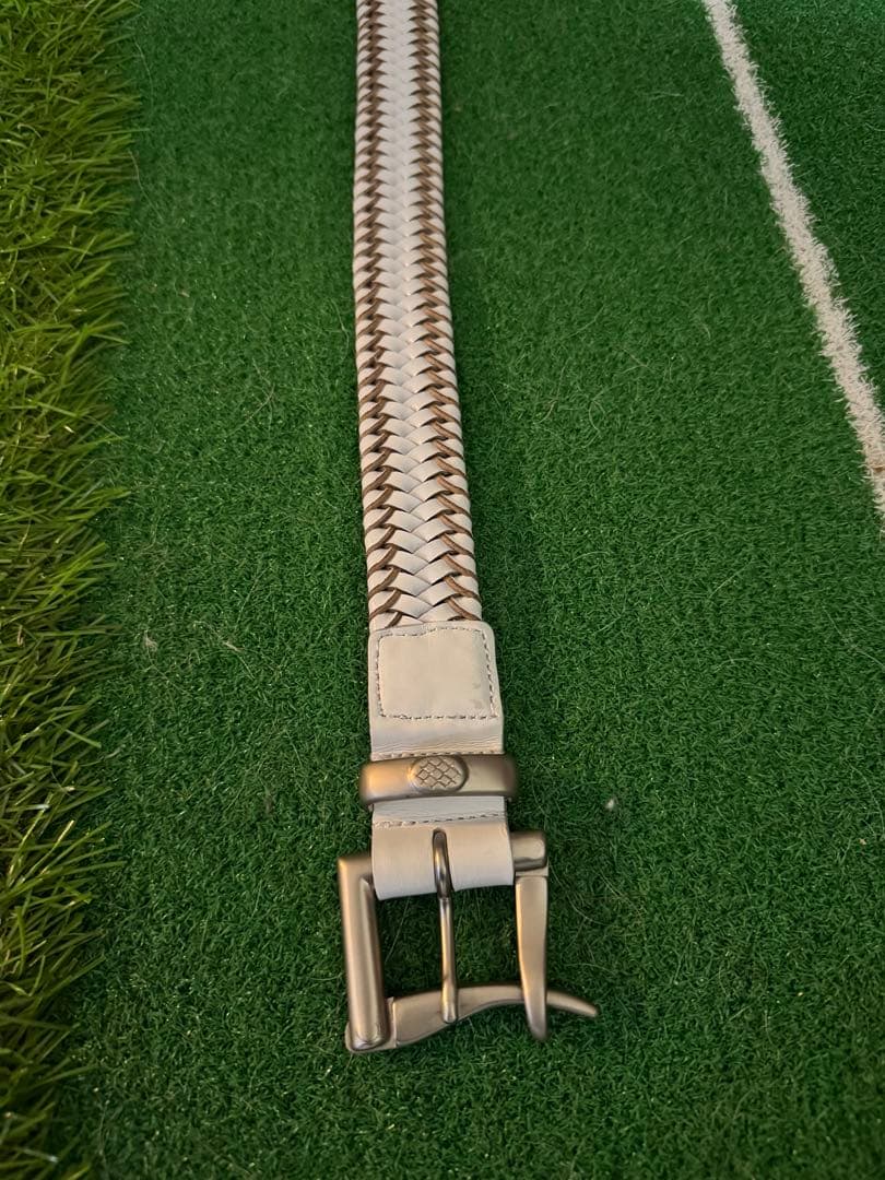 ブリーフィング　ホワイト編み込み ベルト Mファイヤーマンバックル