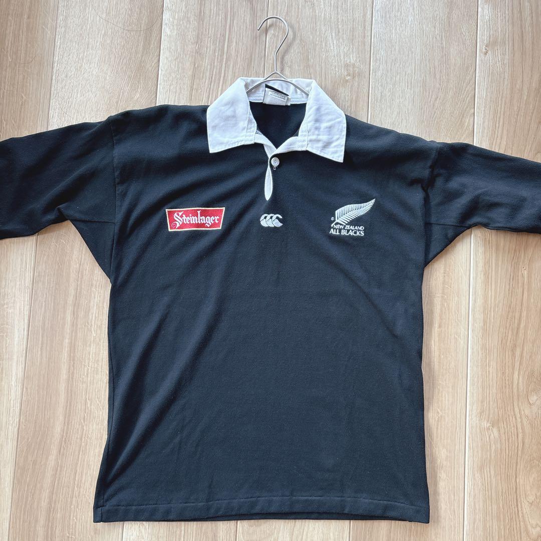 【希少】90s カンタベリー　ALL BLACKS ラガー シャツ S ブラック