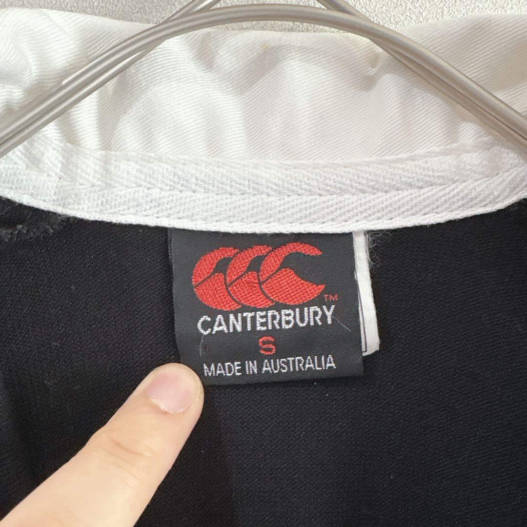 【希少】90s カンタベリー　ALL BLACKS ラガー シャツ S ブラック