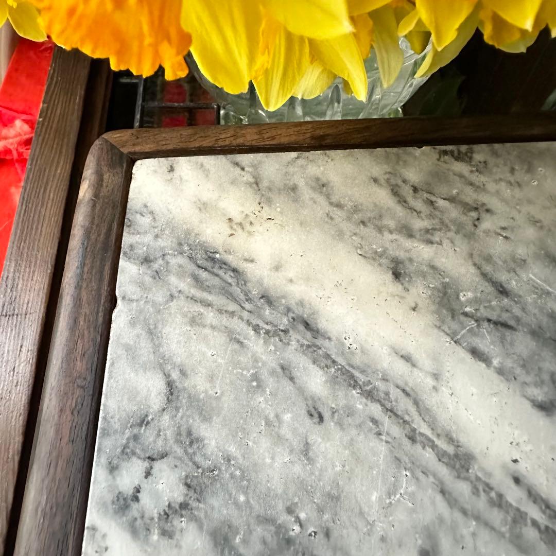 超限定7月16日20時迄‼️KUROGAKI❌大理石飾り台白❌黒黒柿孔雀杢飾台1客