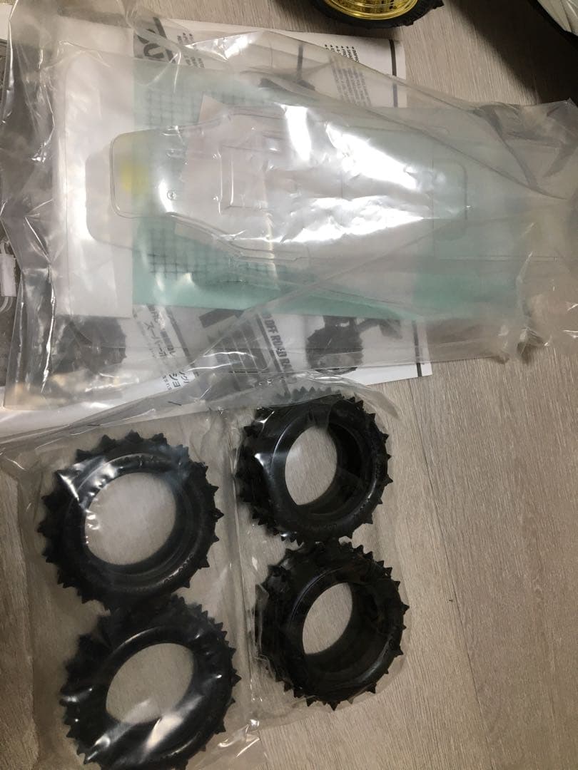 田宮スーパーホットショット美品　未使用タイヤ、未使用ボディ付き