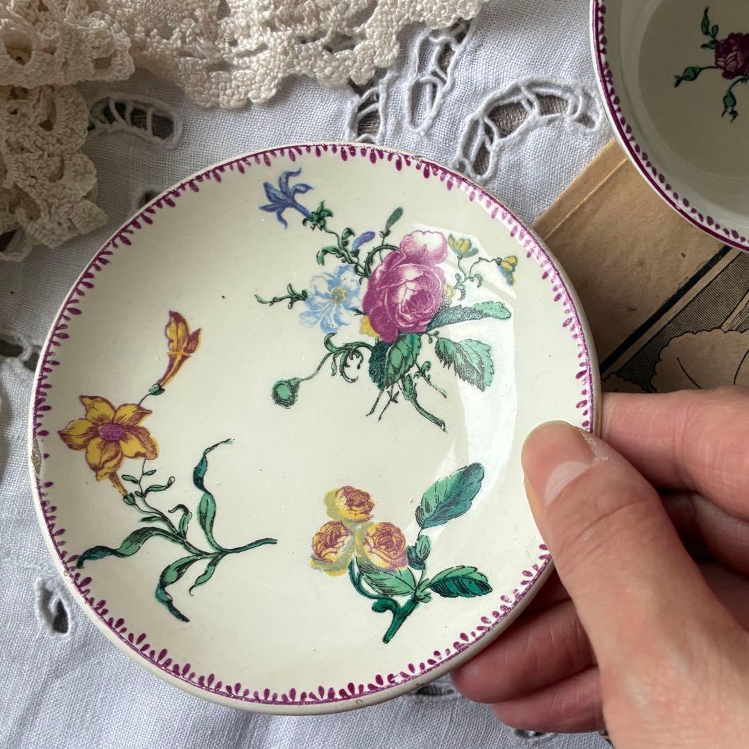 Gien フランス　ピンク　アンティーク　すずらん　ミュゲ　スズラン　多色刷り