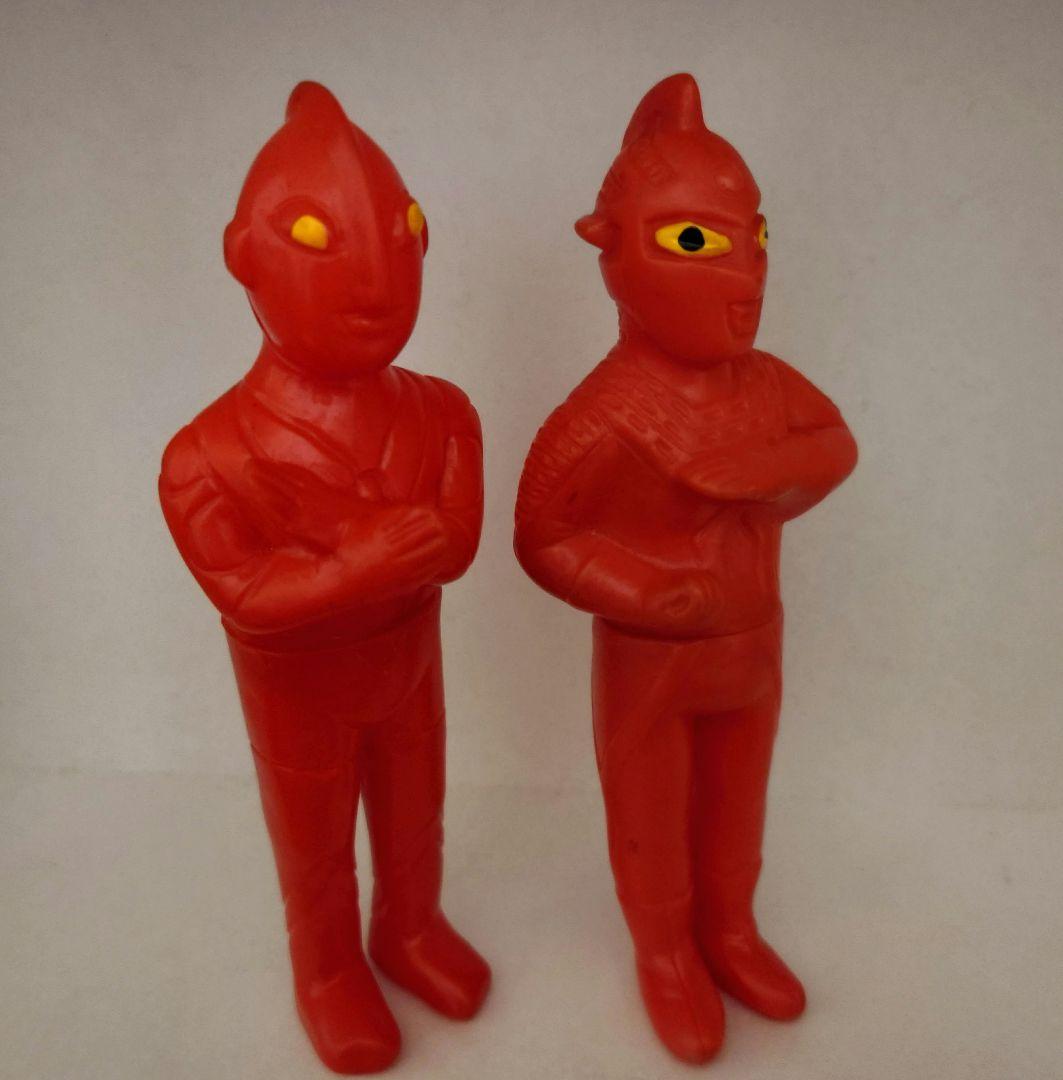 【当時物】【希少】【ブルマァク 】ウルトラマン&ウルトラセブン☆赤成型ミニソフビ
